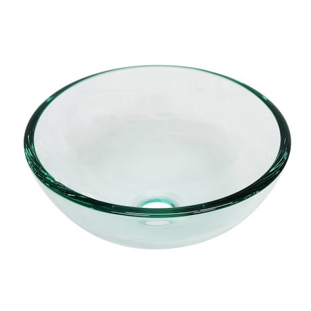 Novatto Mini 12-inch Clear Glass Vessel Bathroom Sink TIG-8048-12